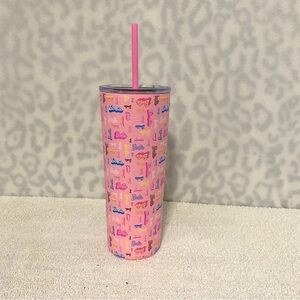 Dragon Glassware x Barbie Vacuum Insulated Tumbler Lid and Straw 24 oz Tumbler